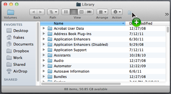 How do you show library folder on mac